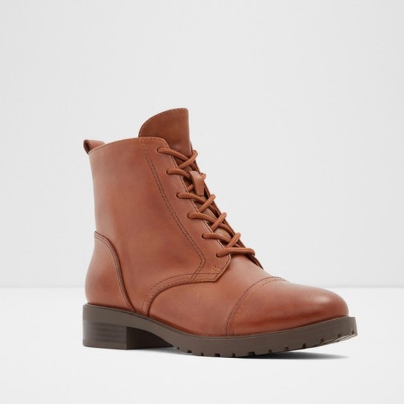 Aldo Shoes - ⭐️Aldo Cognac/ Brown Leather Combat Boots⭐️